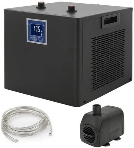 Enfriador de agua 300L compresor silencioso para hidroponía y acuarios agua dulce y salada