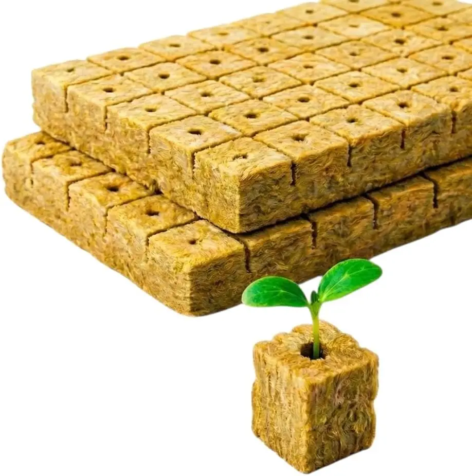 EKIMOS 500 cubos lana de roca hidropónica 2.5cm germinación esquejes sustrato aireado crecimiento rápido