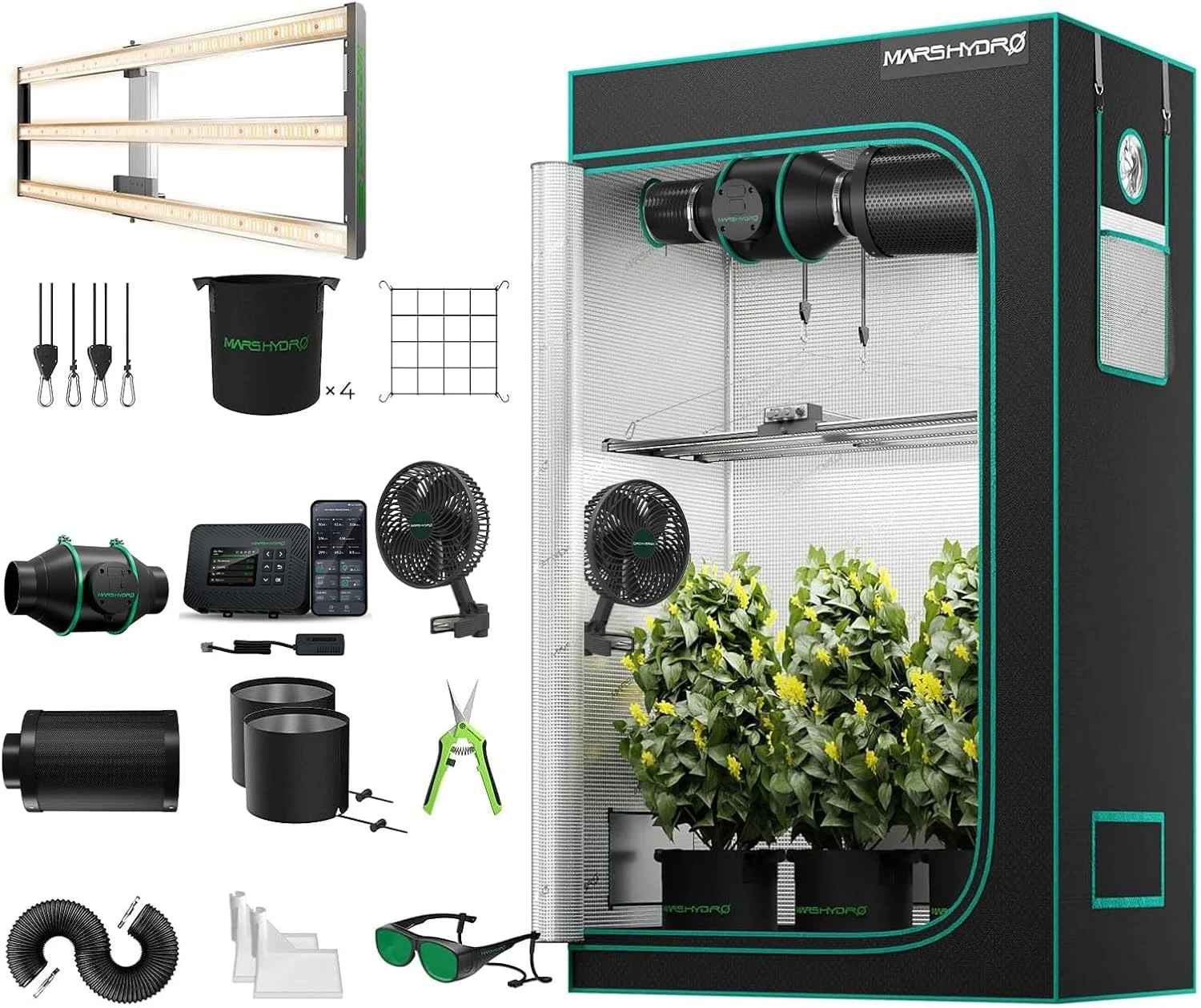 Mars Hydro FC4000 kit armario de cultivo interior completo 120x60 Samsung LM301H