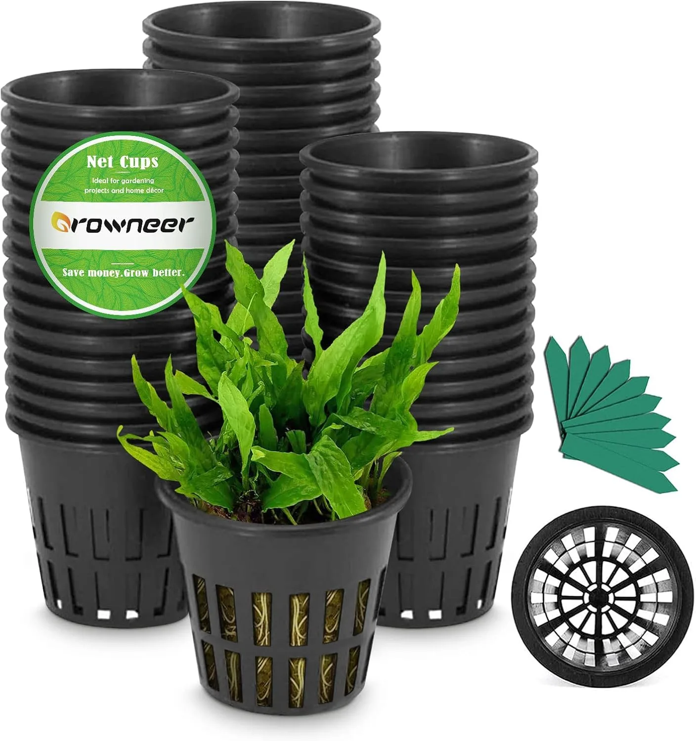 Macetas de Red GROWNEER 3 pulgadas para hidroponía NFT