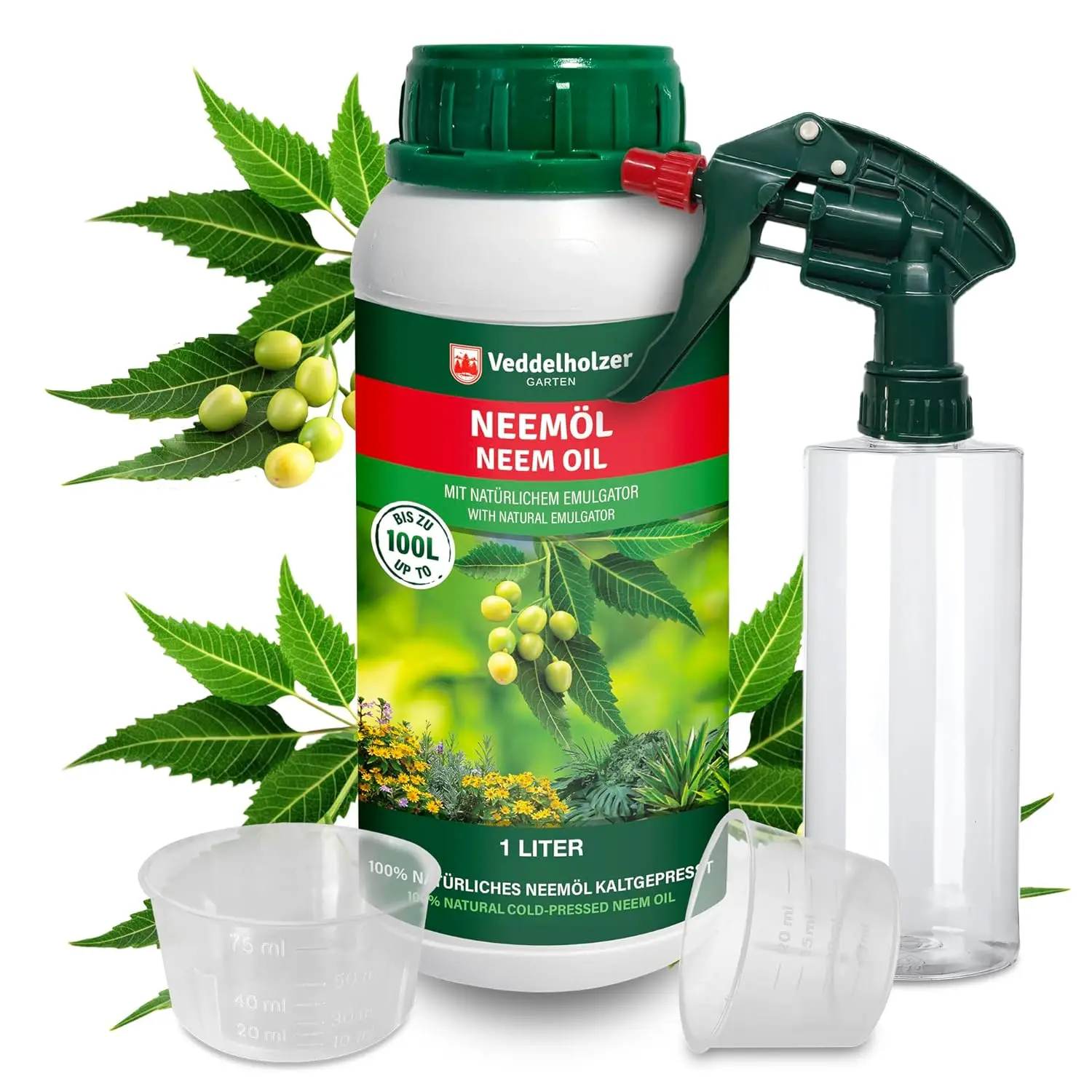 Veddelholzer aceite de neem 100% puro 1 litro concentrado premium para cultivo profesional