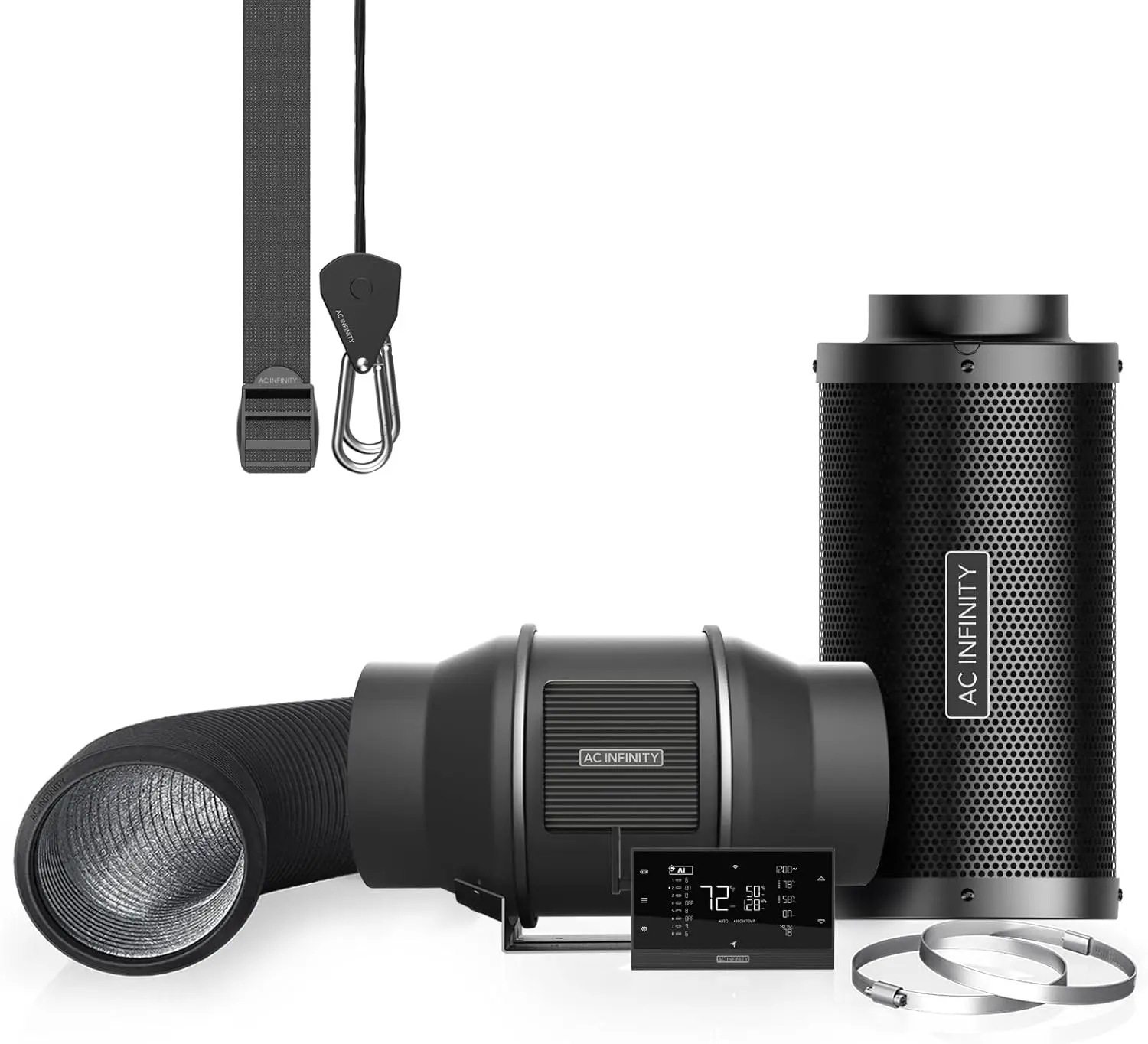 AC Infinity Air Filtration Pro Kit 150mm ventilador en línea controlador VPD temperatura humedad