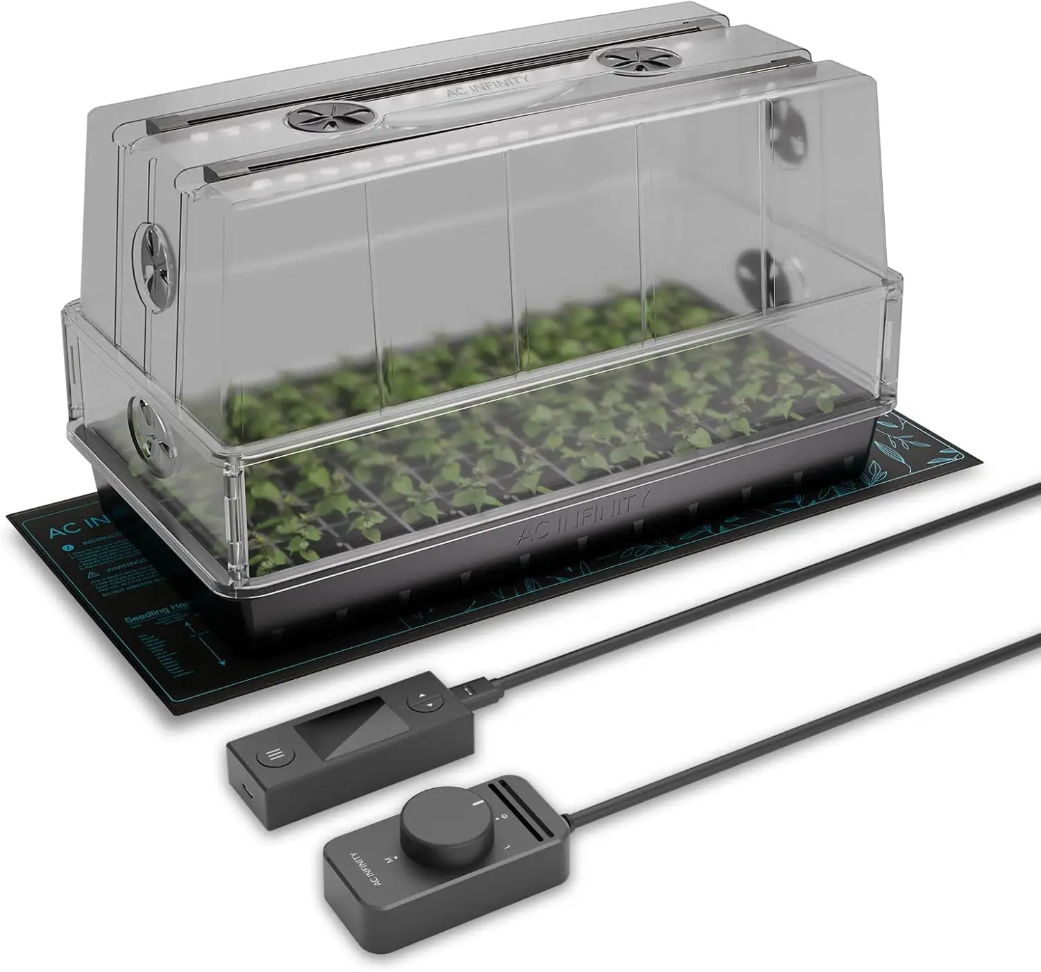 AC Infinity domo humedad kit germinación cúpula transparente bandeja goteo semillero hidropónico