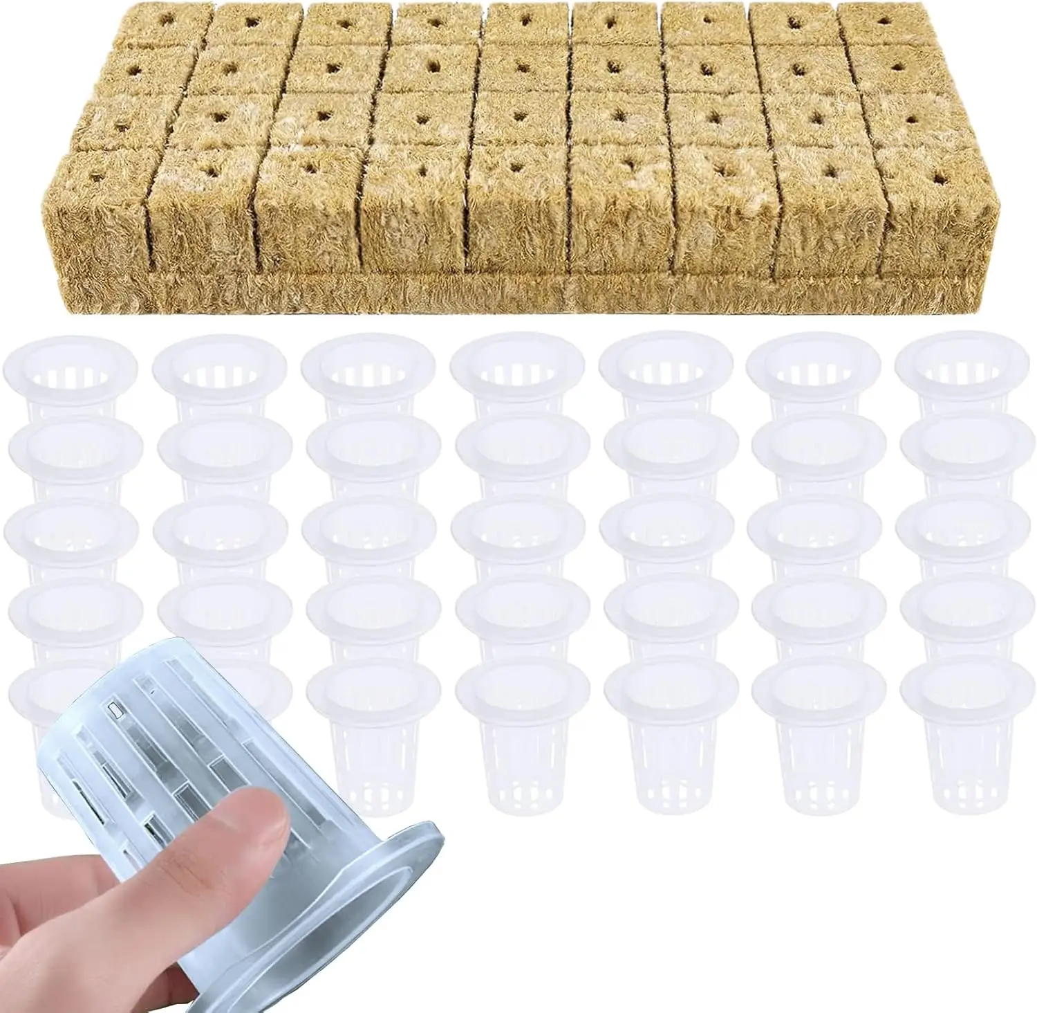 Molyorch 36 piezas lana de roca crecimiento tapones arranque germinación hidropónica