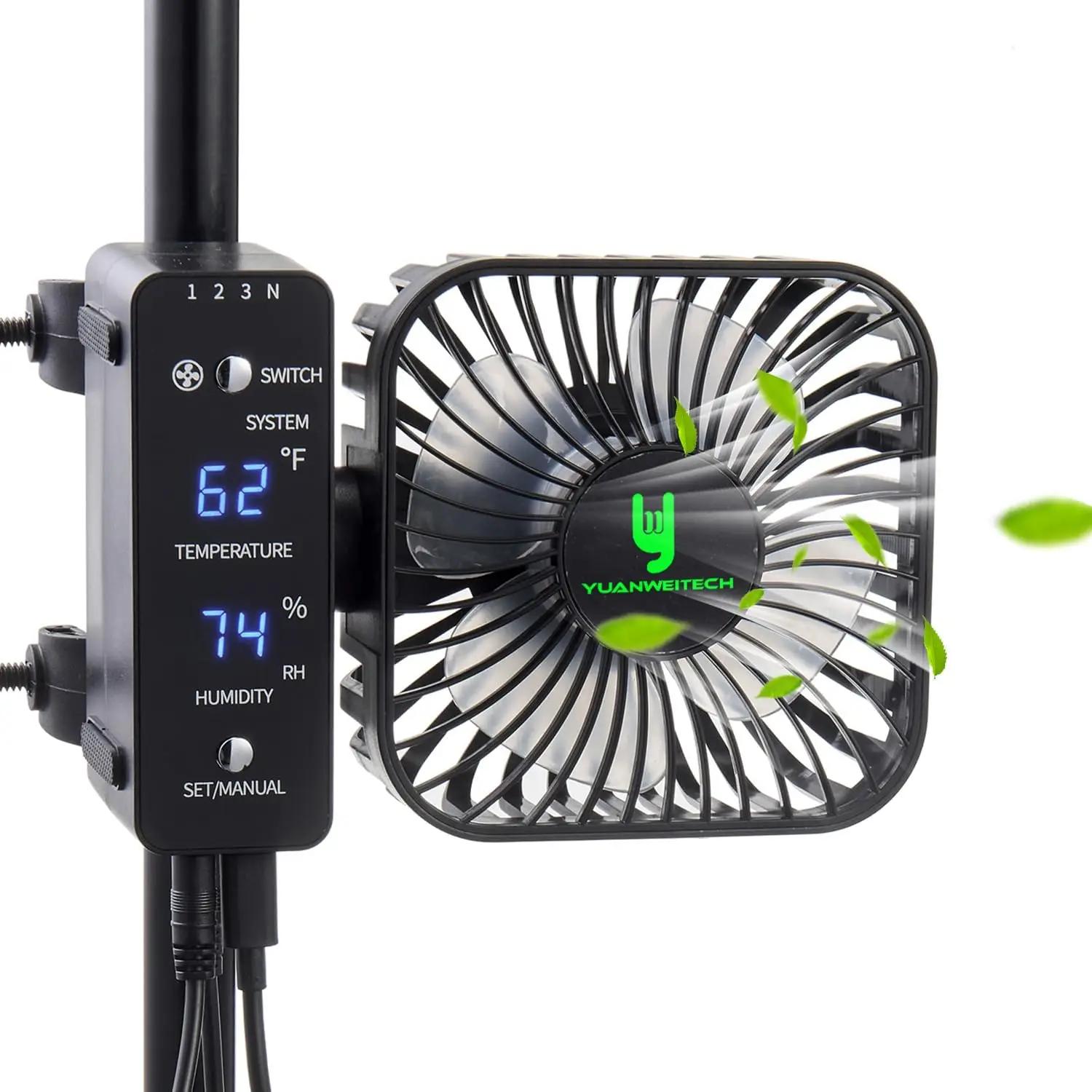 YUANWEITECH ventilador inteligente tienda cultivo 102cm control automático temperatura armario