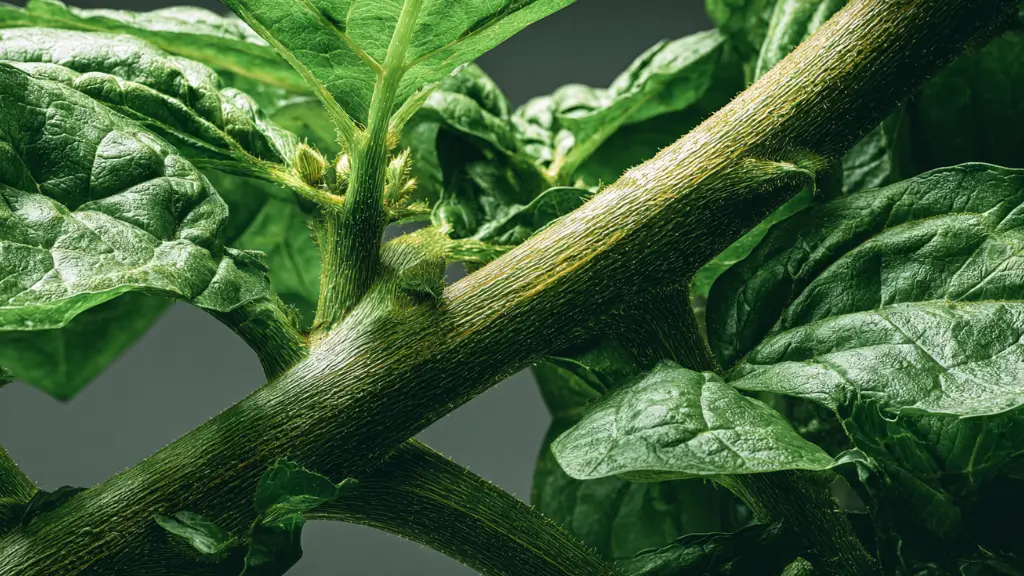 Planta con un tallo grueso y distancia internodal corta, resultado de recibir la cantidad exacta de luz diaria o DLI