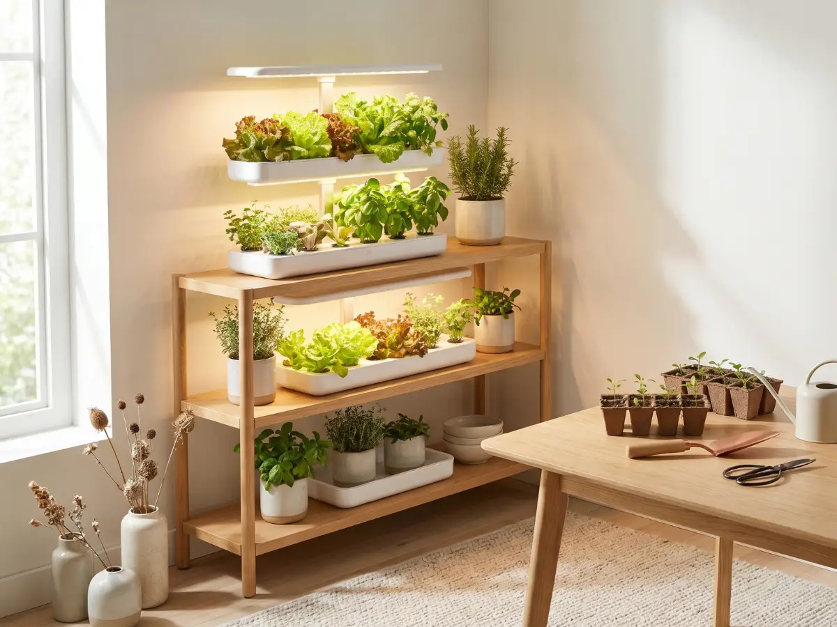 Sistema doméstico de cultivo e hidroponía